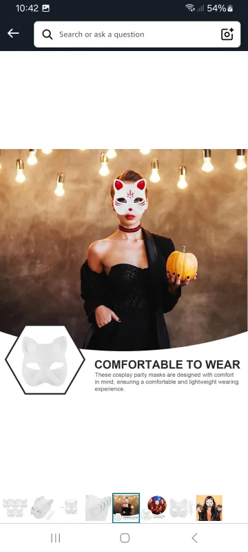 NEW!  DIY White Fox Mask - Cosplay, Halloween (5 pack) image indicator(4)