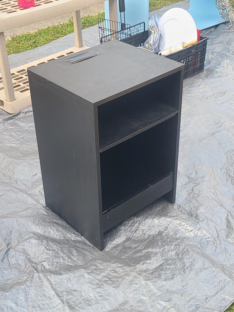 Black Nightstand with Shelf