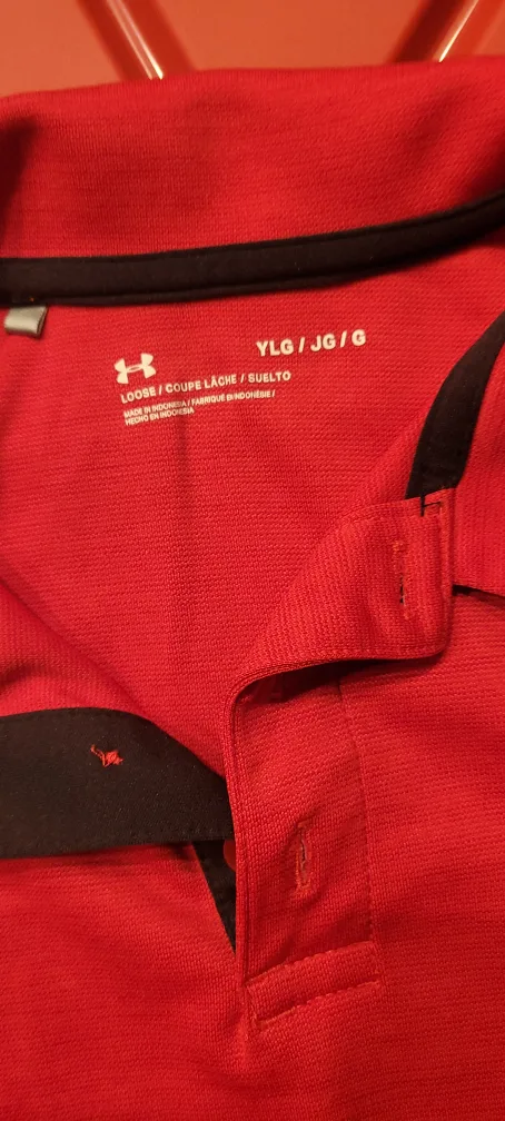 Under Armour YLG Red Polo & SM Gray Shirt image indicator(2)