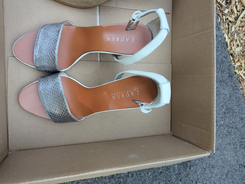 Ralph Lauren Silver Sandals size 8b thumbnail