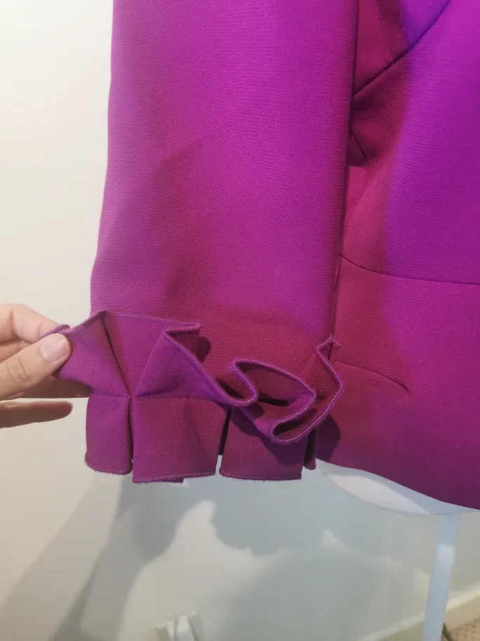 Sandra angelozzi s38 Purple Ruffle Sleeve Blouse image indicator(2)