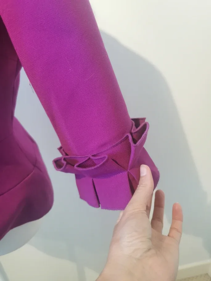 Sandra angelozzi s38 Purple Ruffle Sleeve Blouse image indicator(3)