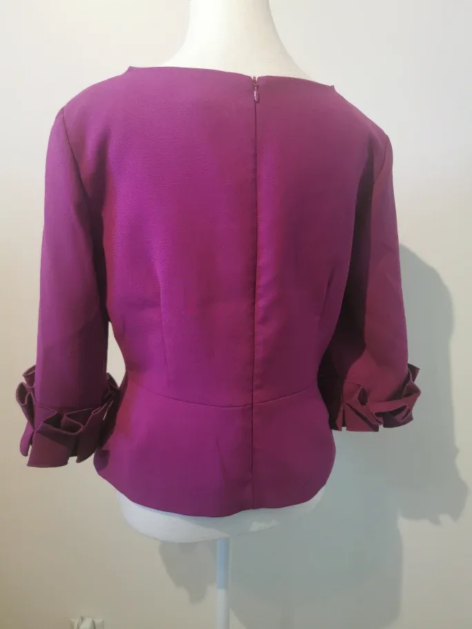 Sandra angelozzi s38 Purple Ruffle Sleeve Blouse image indicator(5)