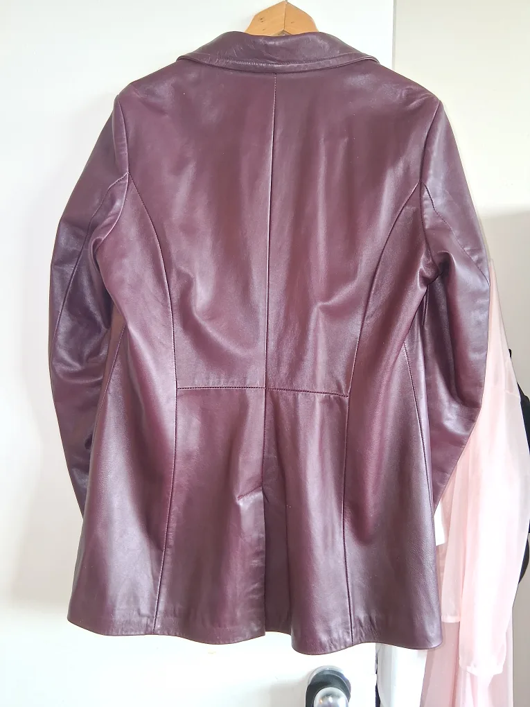 Danier Purple Leather Blazer XL image indicator(2)