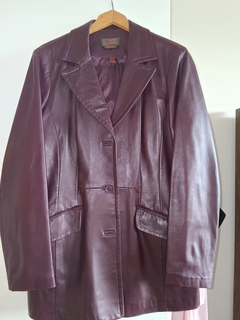 Danier Purple Leather Blazer XL image indicator(3)