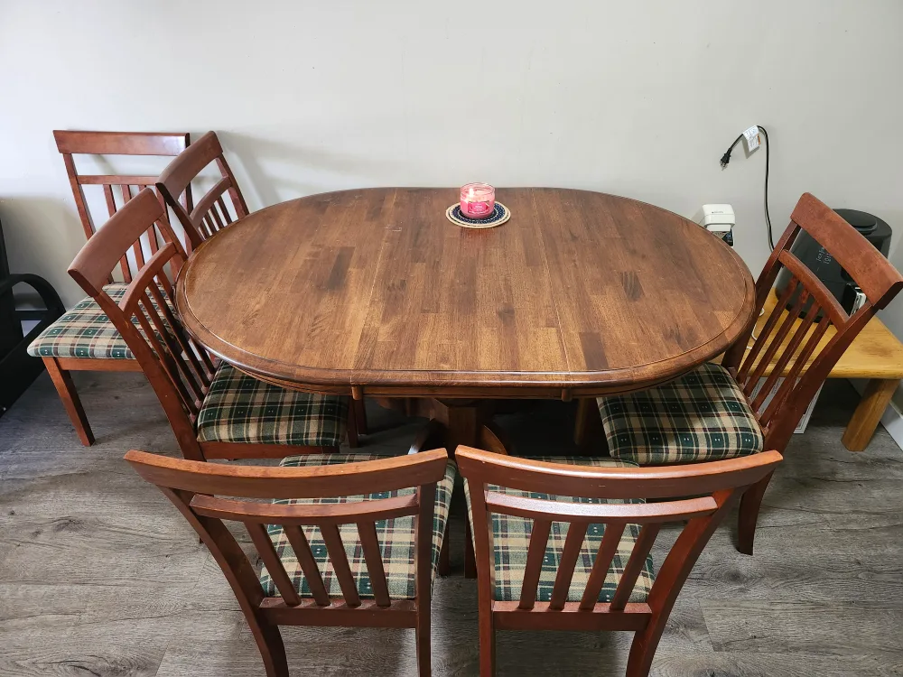 Wooden Dining Table with 6 Chairs thumbnail