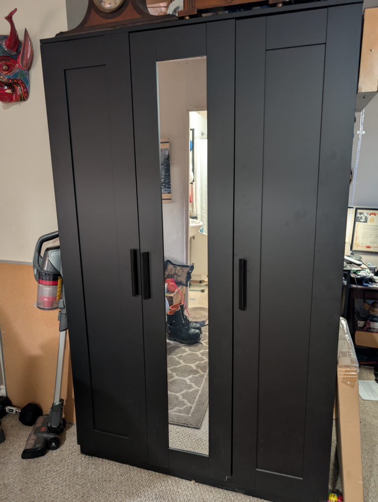 IKEA Brimnes Wardrobe with 3 Doors, Black