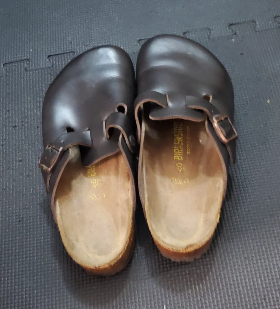 Birkenstock Boston Leather Clogs – Size 40 –🧡 Classic thumbnail