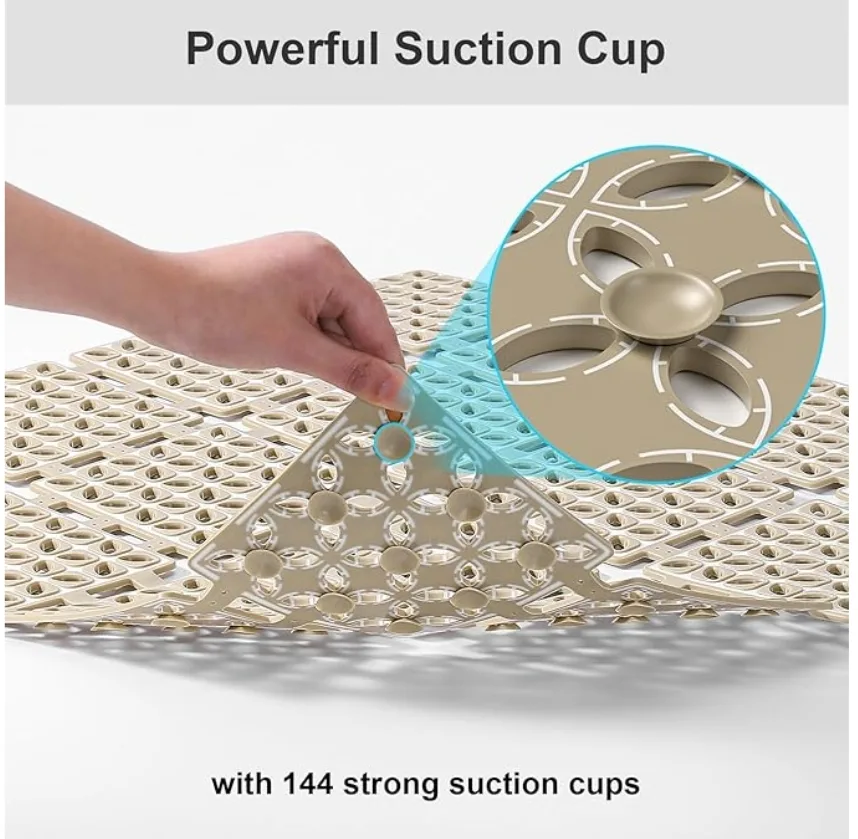 Non-Slip Shower Mat - 24x24in - Machine Washable image indicator(4)