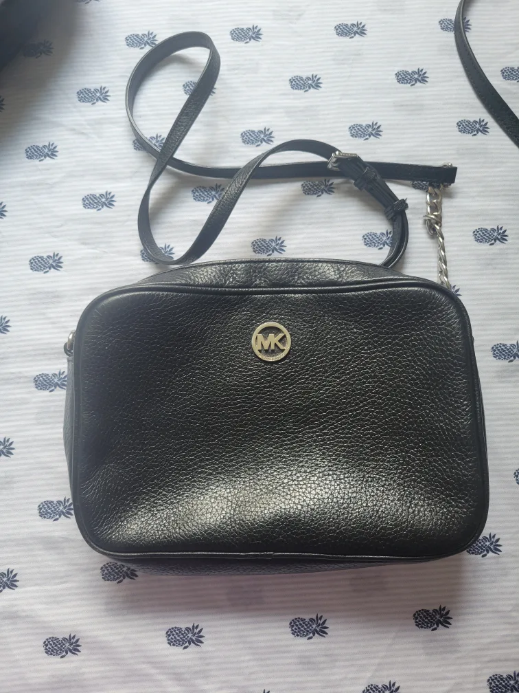 Michael Kors Black Leather Crossbody Bag thumbnail