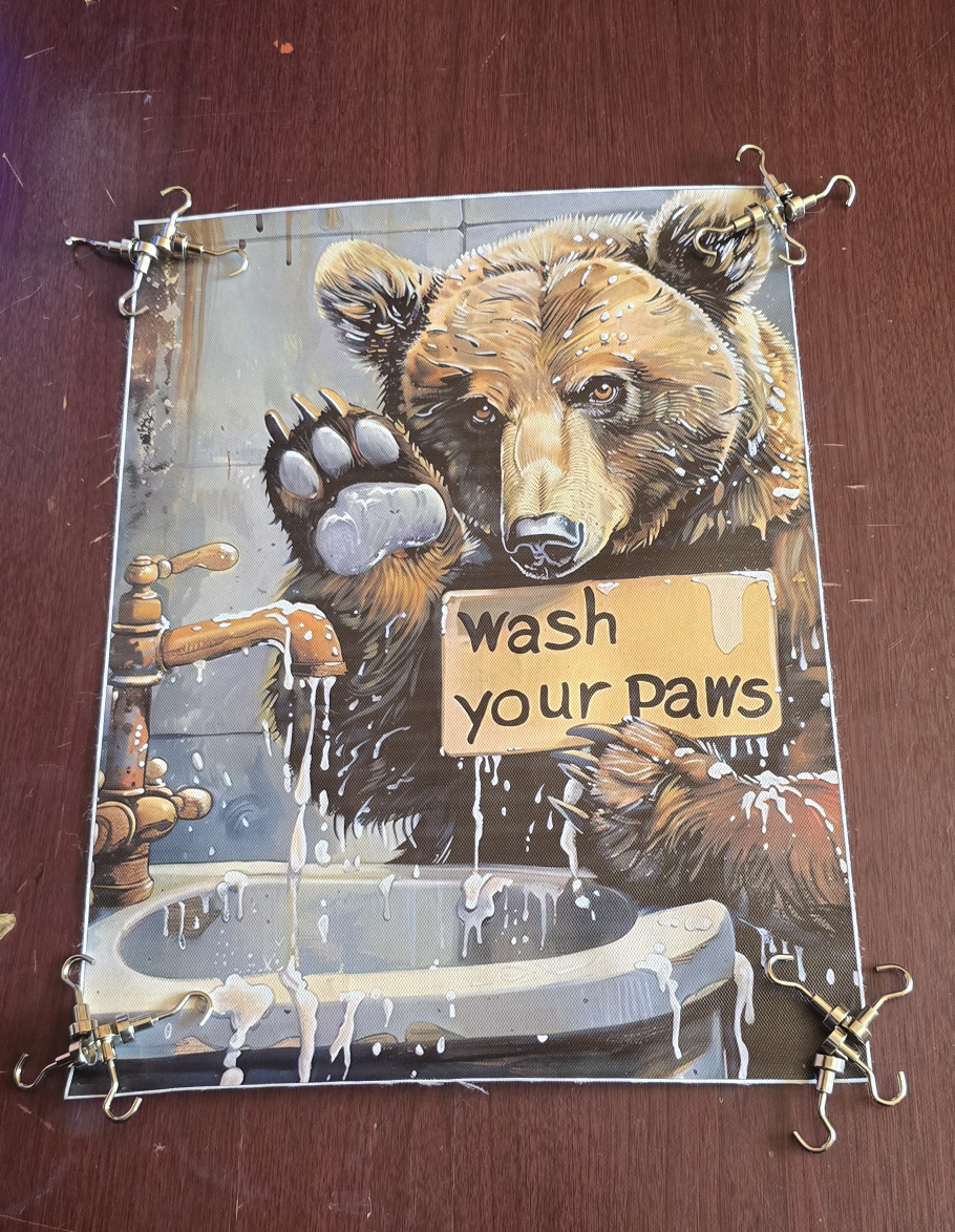 Wash Your Paws Bear Wall Art