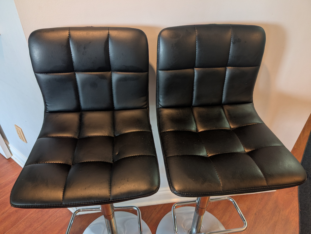 Set of 2 Black Adjustable Bar Stools - photo 2