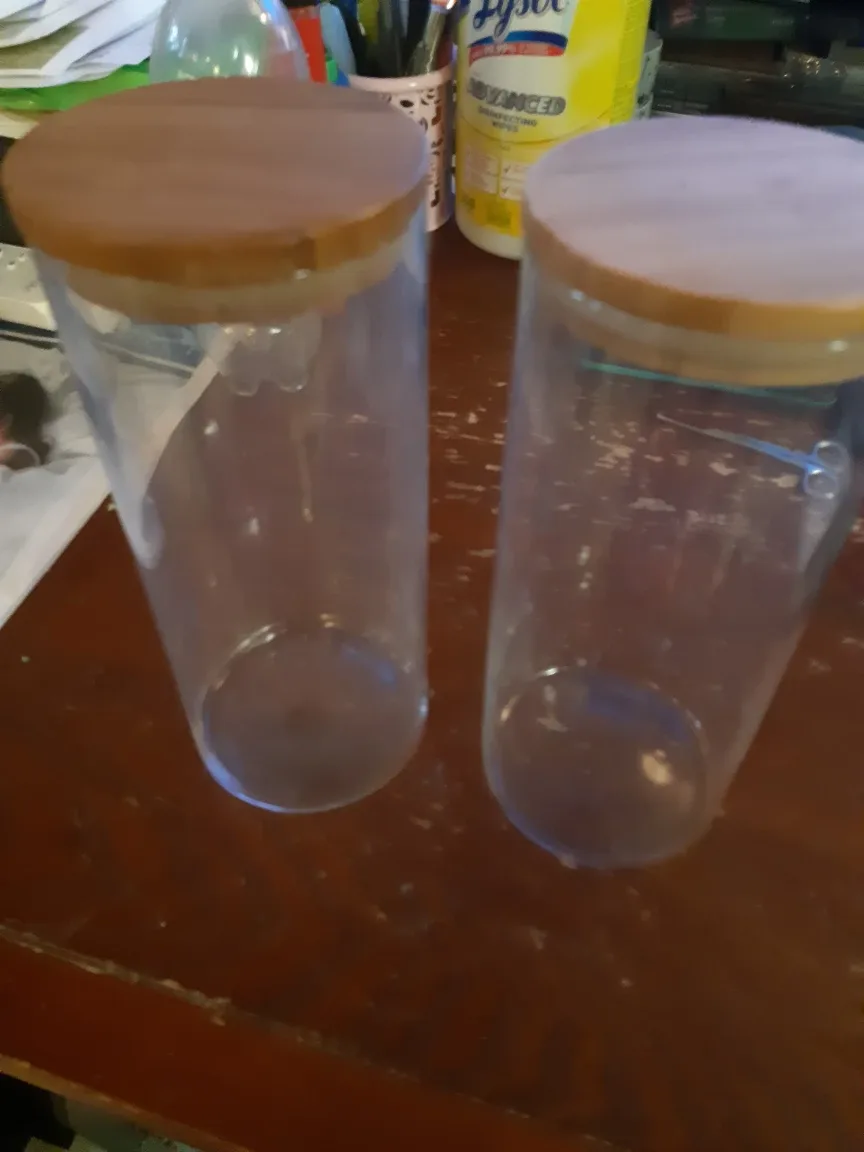 Glass Storage Jars with Wooden Lids 🧡 thumbnail