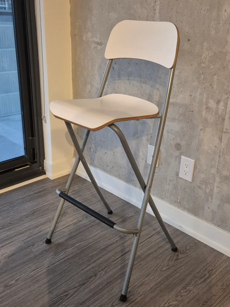 Folding Bar Stool - White thumbnail