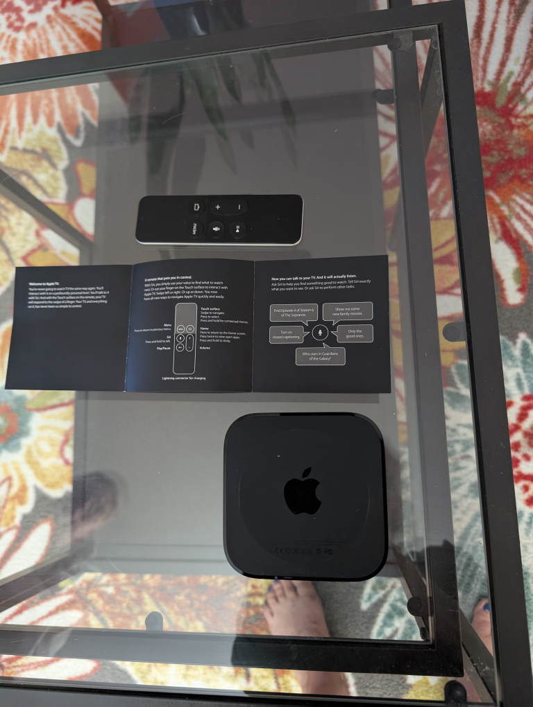 Apple TV with Box and Remote