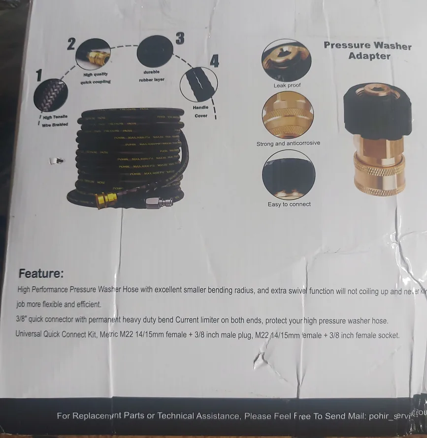 POHIR 100FT Pressure Washer Hose 4500PSI brand new image indicator(8)