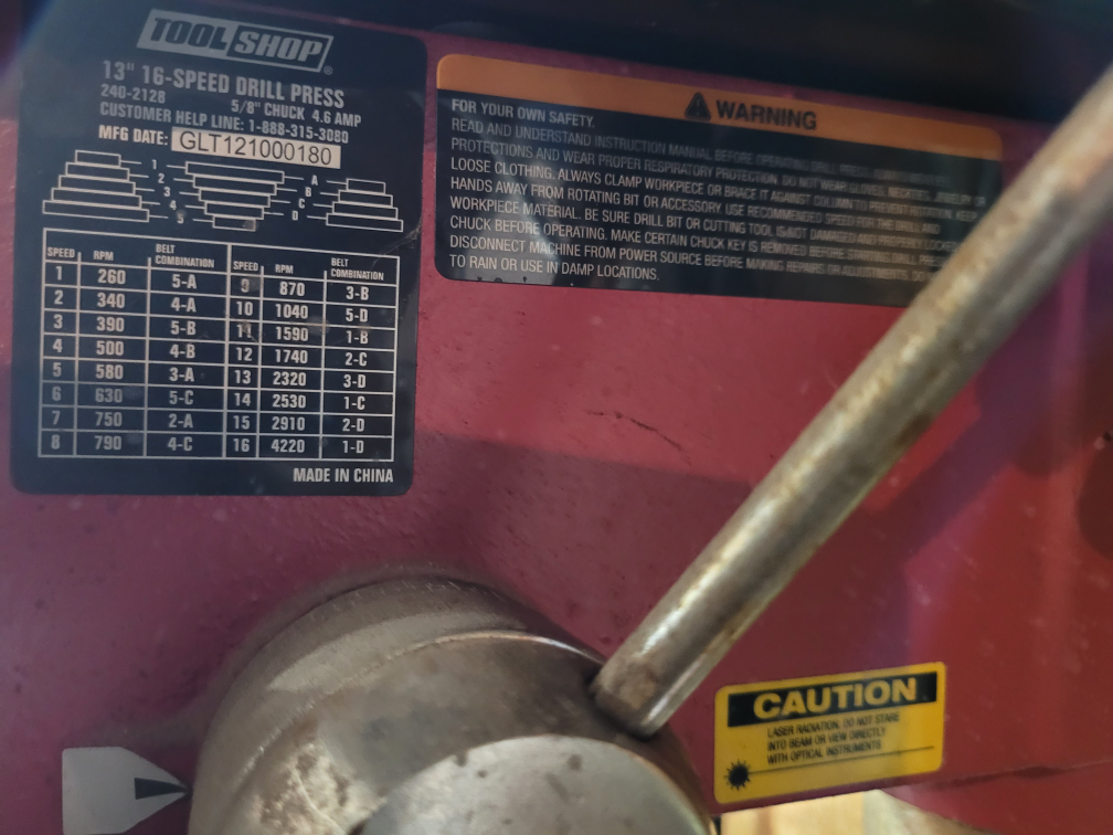 Tool Shop 13" 16-Speed Drill Press - photo 3