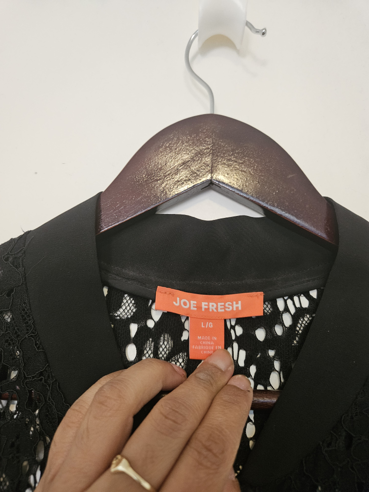 Joe Fresh Black Lace Bomber Jacket - Size L - photo 2