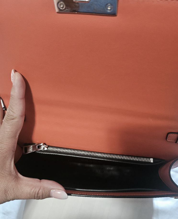 Prada Milano Orange Leather Floral Studded Handbag - photo 2