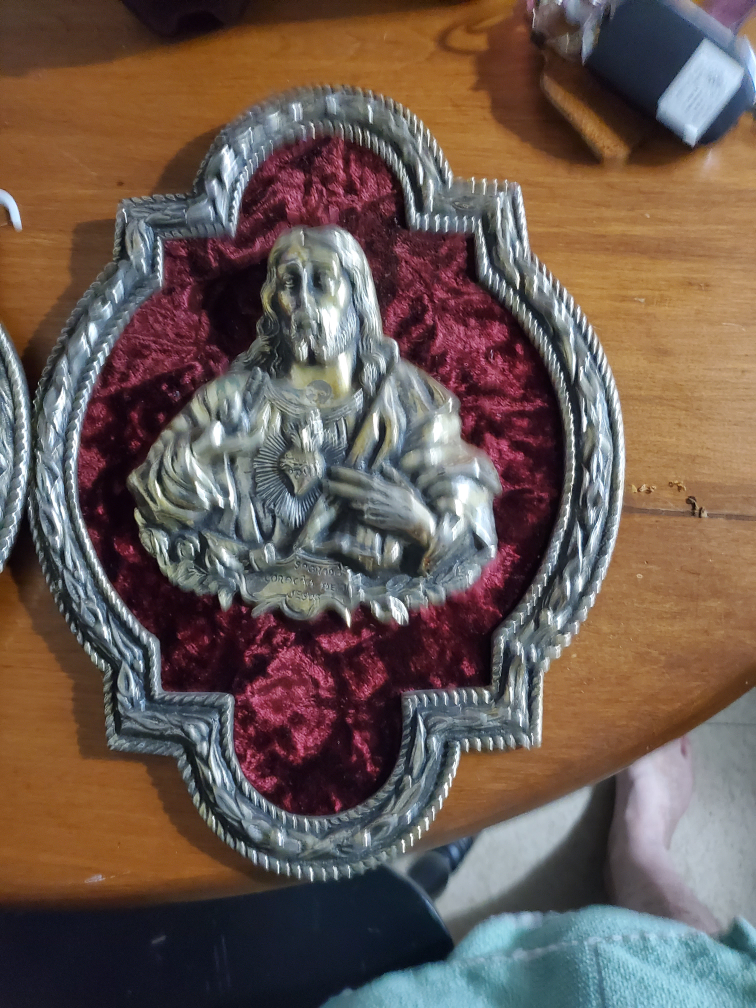 Vintage Wall Art - Sacred Heart of Jesus & Mary - photo 2
