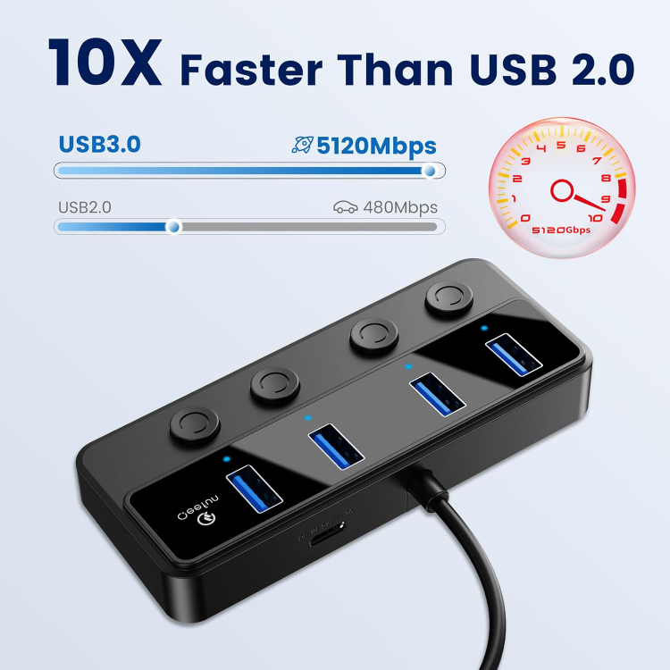 NEW 4-Port USB 3.0 Hub - photo 3