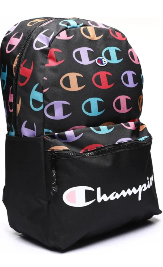 Champion Backpack - Black with Colorful Logos image indicator(2)