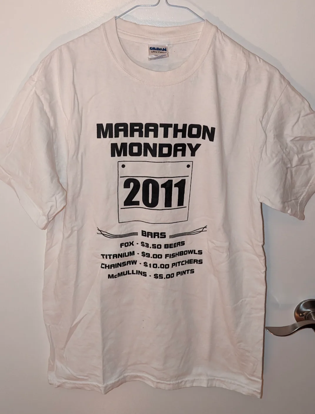 Gildan Ultra Cotton Marathon Monday 2011 Tee - Size Men's Medium thumbnail