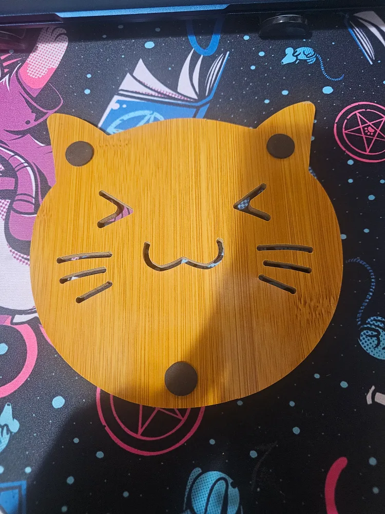 Cute Cat Bamboo Coaster image indicator(2)