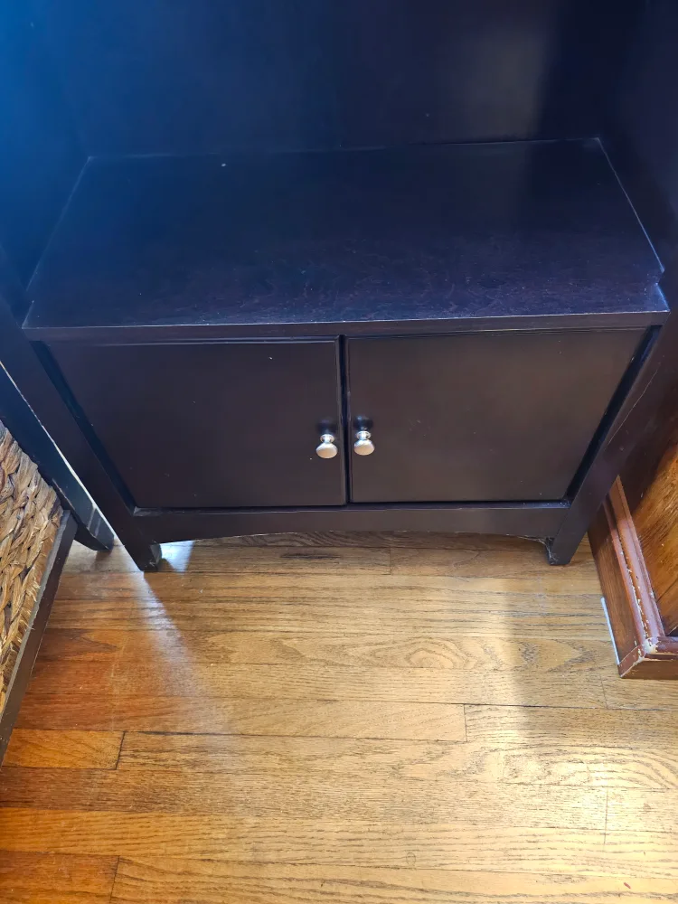 Dark Brown Wooden Bookcase with Cabinet image indicator(5)