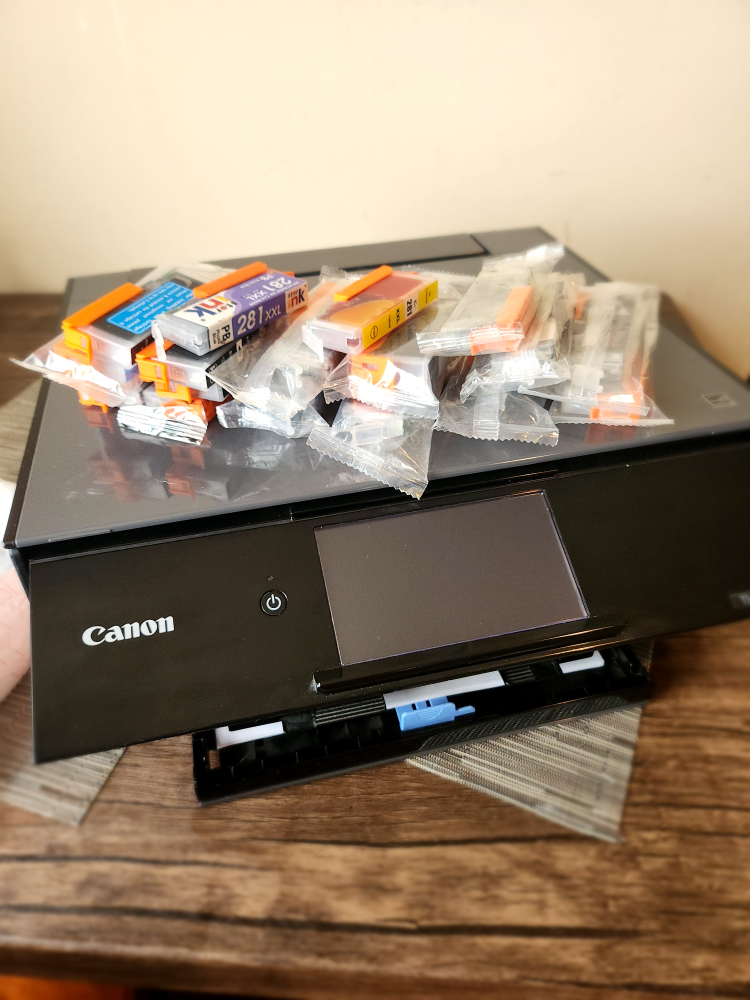 Canon PIXMA TS9120 Printer – for parts + 17 New Cartridges!