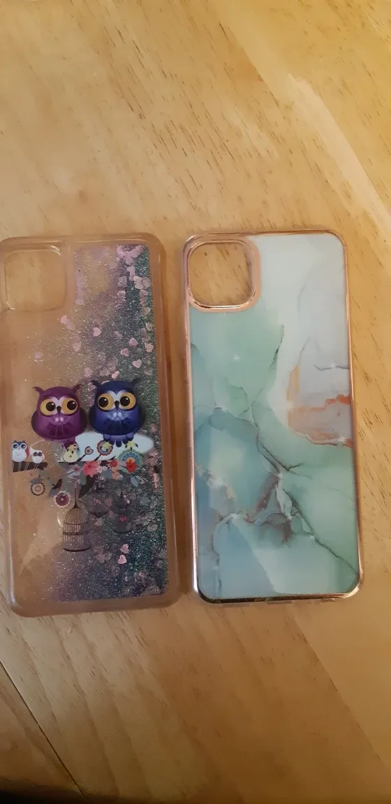 Galaxy A22 5G Phone Case - Marble Green & Owl Design thumbnail