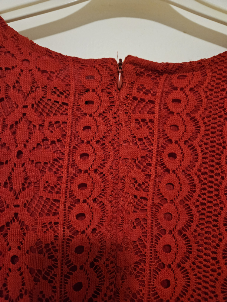Lily Morgan Red Lace Dress Size M/M - photo 3