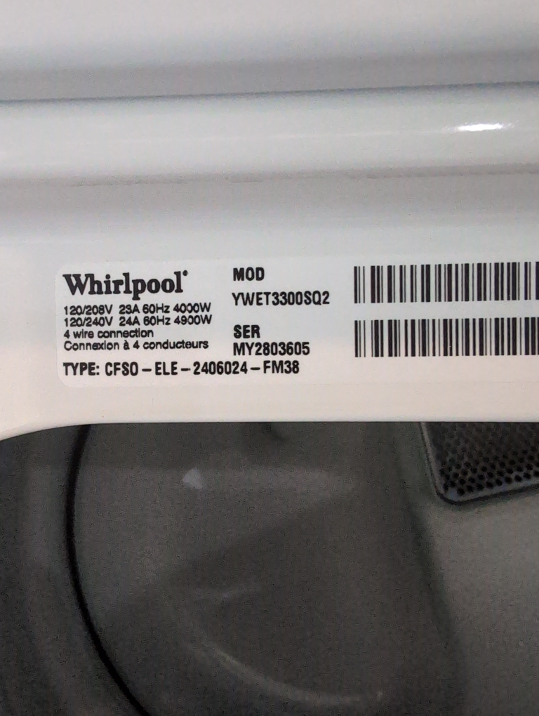 Whirlpool Stackable Washer/Dryer YWET3300SQ2 - photo 3