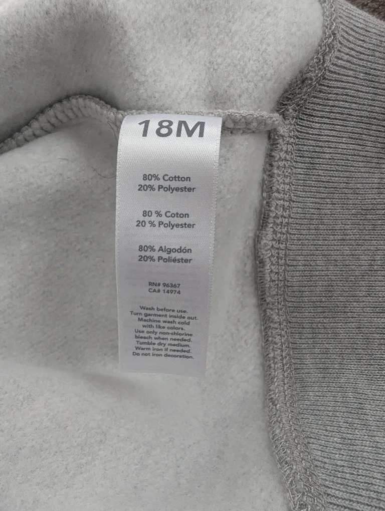 *New* OshKosh B'gosh Grey Zip-Up Hoodie - 18M image indicator(6)