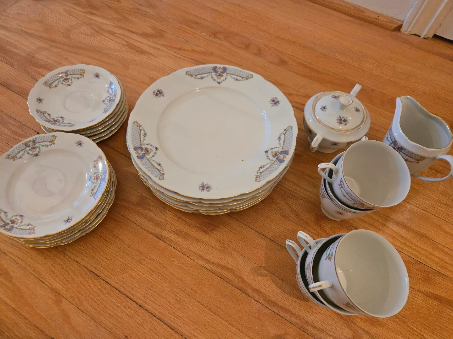 Antique C.Mielow Bone China Tea Set thumbnail
