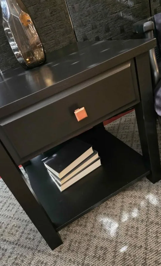 Black End Table with Drawer image indicator(7)