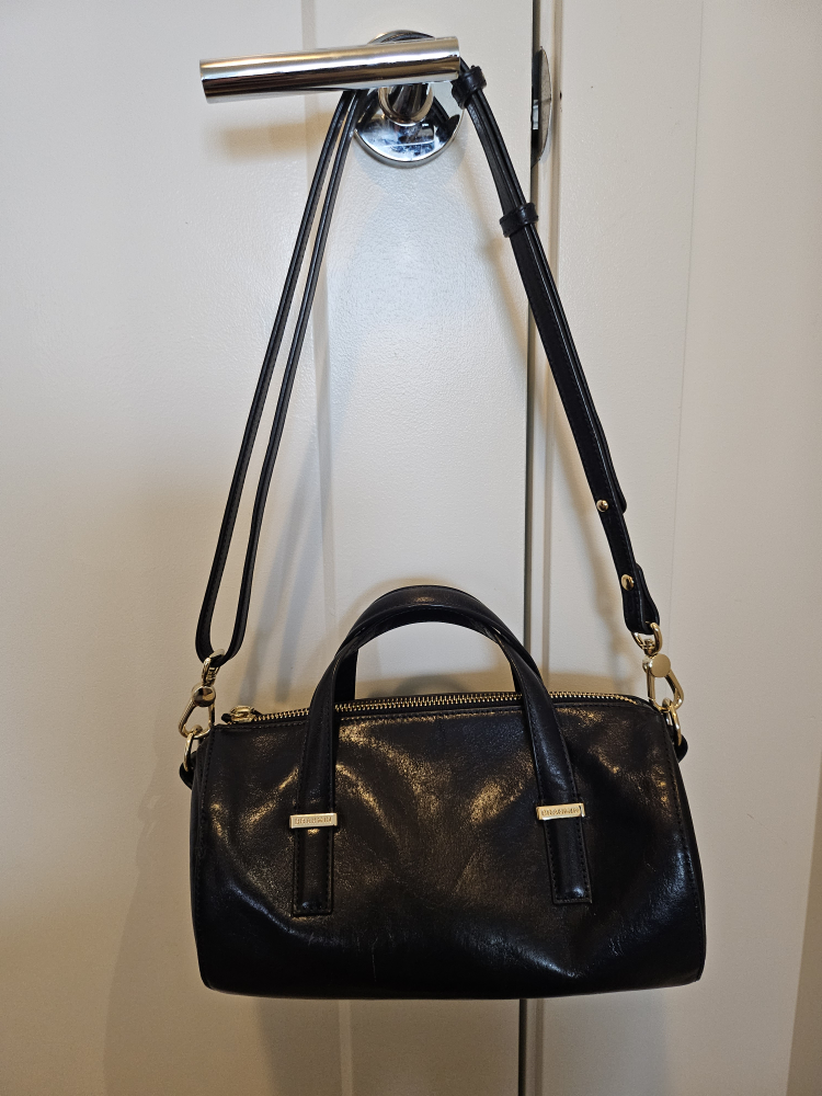 Brahmin Black/Navy Leather Satchel