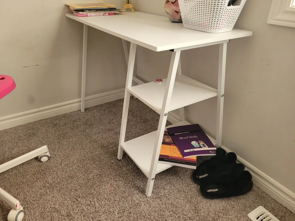 White Desk with Shelves thumbnail