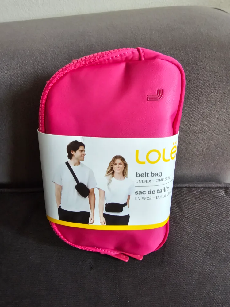 Lolë Unisex Belt Bag, Hot Pink 🧡 thumbnail