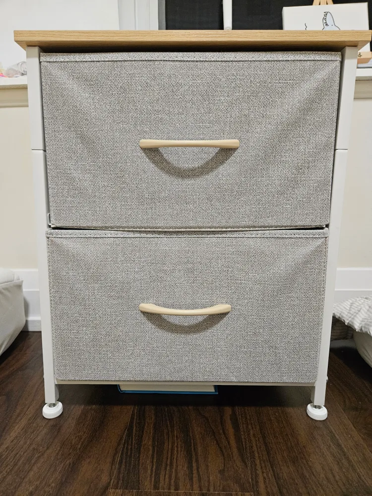 Somdot Nightstand with 2 Drawers - Ash Grey thumbnail