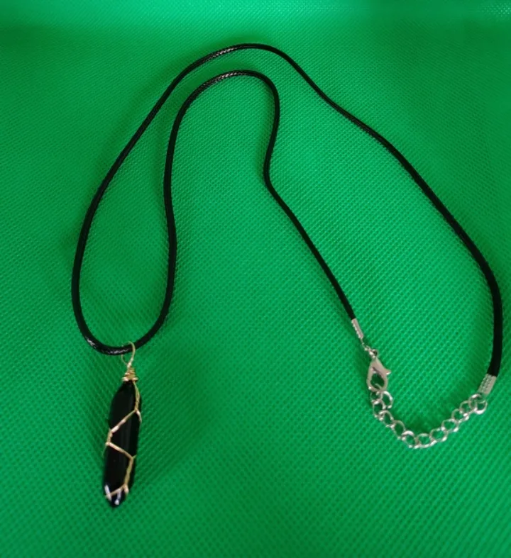 Black Stone Pendant Necklace thumbnail