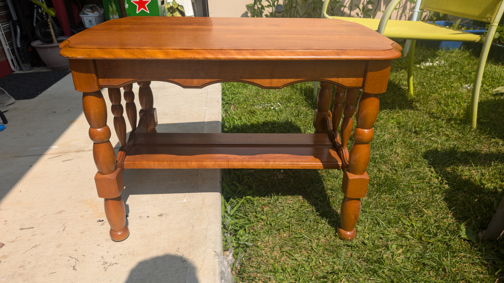 Wooden Side Table with Shelf - photo 2