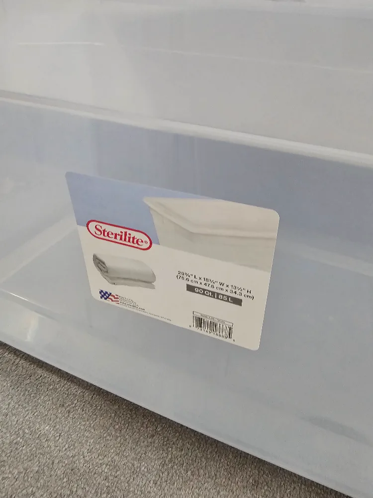 Sterilite 85 L/90 QT. Storage Box w/ Lid, White FAST PICK-UP image indicator(2)