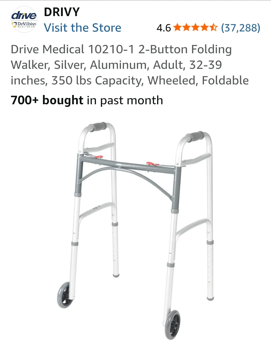 Drive Medical 2-Button Folding Walker image indicator(5)