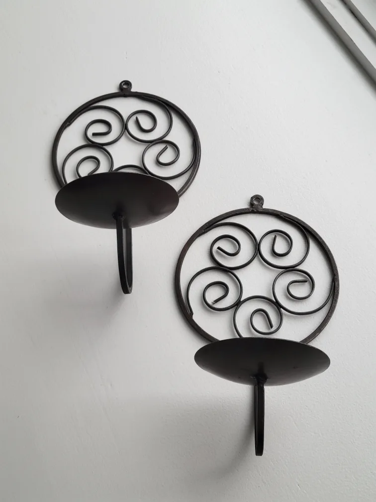 Celtic Brown Metal Wall Candle Sconces thumbnail