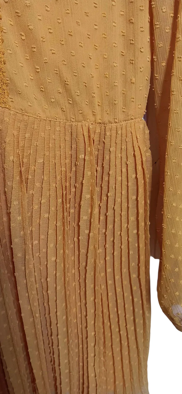 Zara Yellow Pleated Mini Dress - Size S image indicator(3)