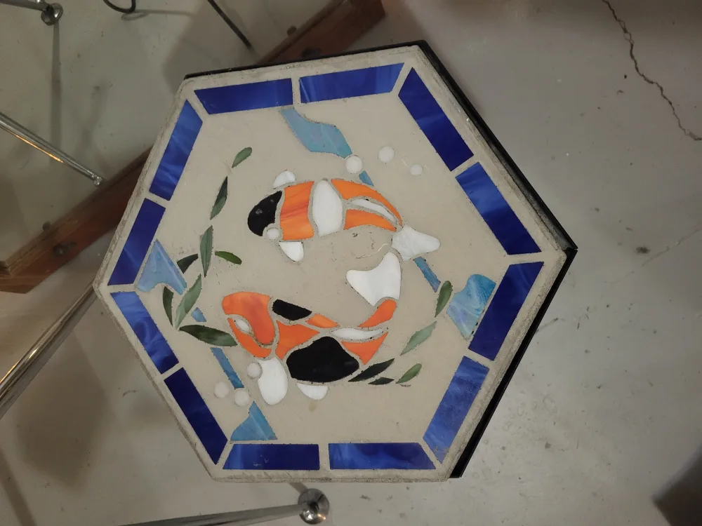 Koi Fish Mosaic Tile Accent Table thumbnail