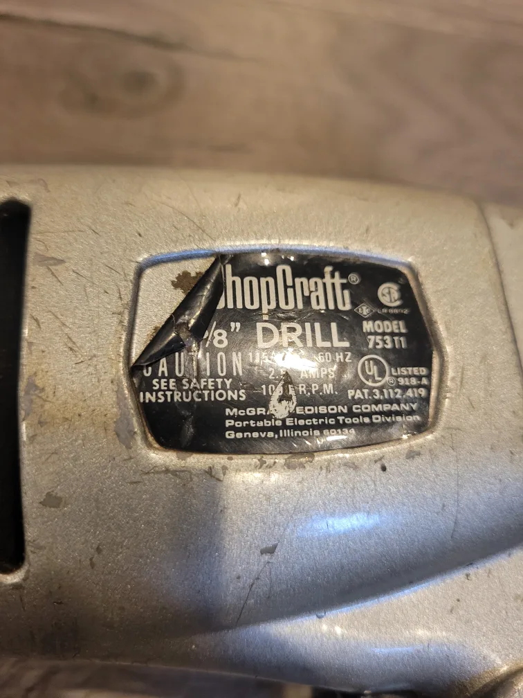 vintage ShopCraft 3/8" Drill Model 753 T1 image indicator(2)