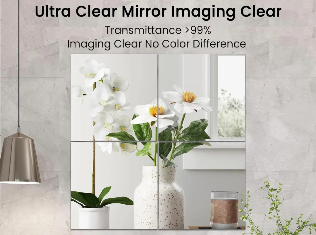 Set of 9 Square Frameless Mirror Tiles - 12x12 in image indicator(5)