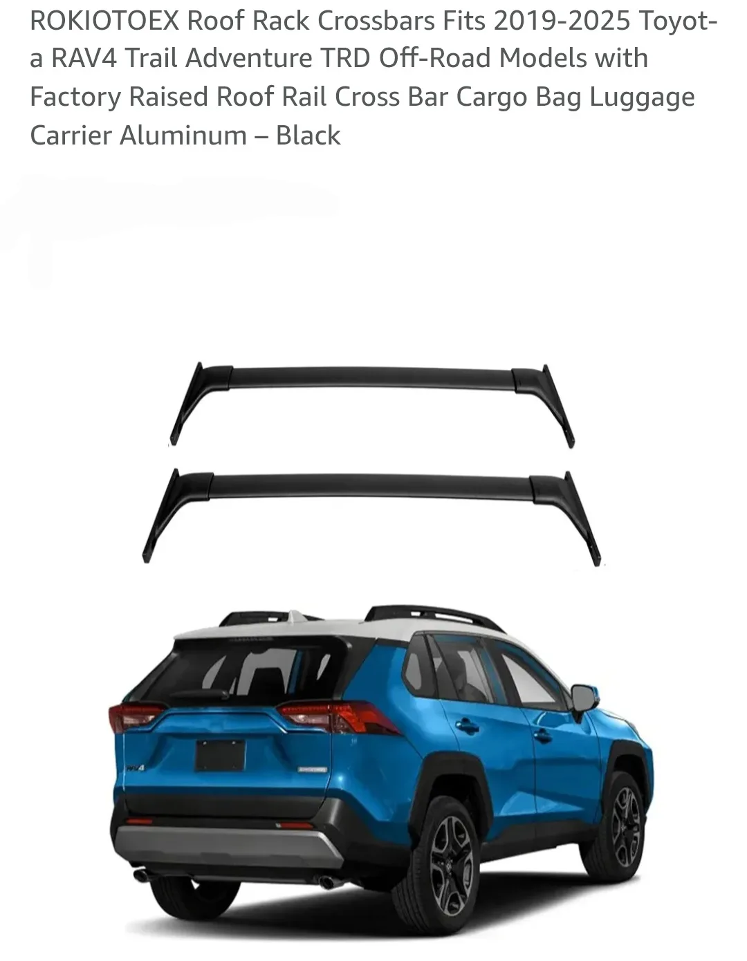 ROKIOTOEX Roof Rack Crossbars for Toyota RAV4 thumbnail
